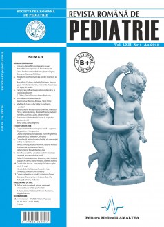 Revista Romana de PEDIATRIE | Volumul LXII, Nr. 1, An 2013