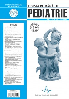 Revista Romana de PEDIATRIE | Volumul LXIII, Nr. 1, An 2014