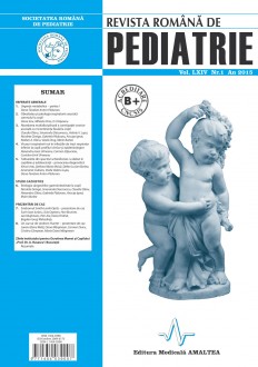 Revista Romana de PEDIATRIE | Volumul LXIV, Nr. 1, An 2015