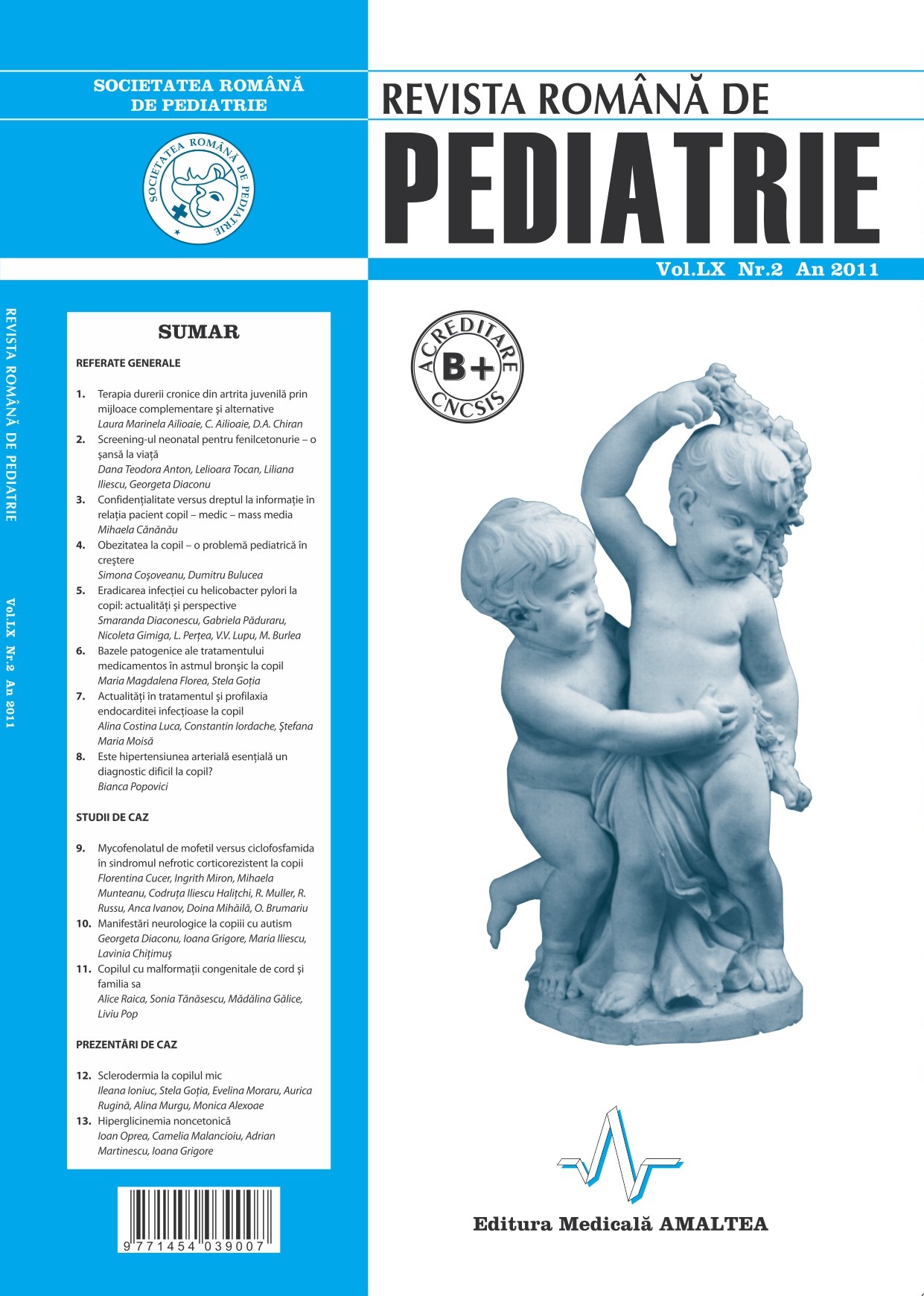 Revista Romana de PEDIATRIE | Volumul LX, No. 2, Year 2011