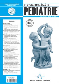 Revista Romana de PEDIATRIE | Volumul LXIII, Nr. 4, An 2014