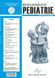 Revista Romana de PEDIATRIE | Volumul LVI, Nr. 4, An 2007