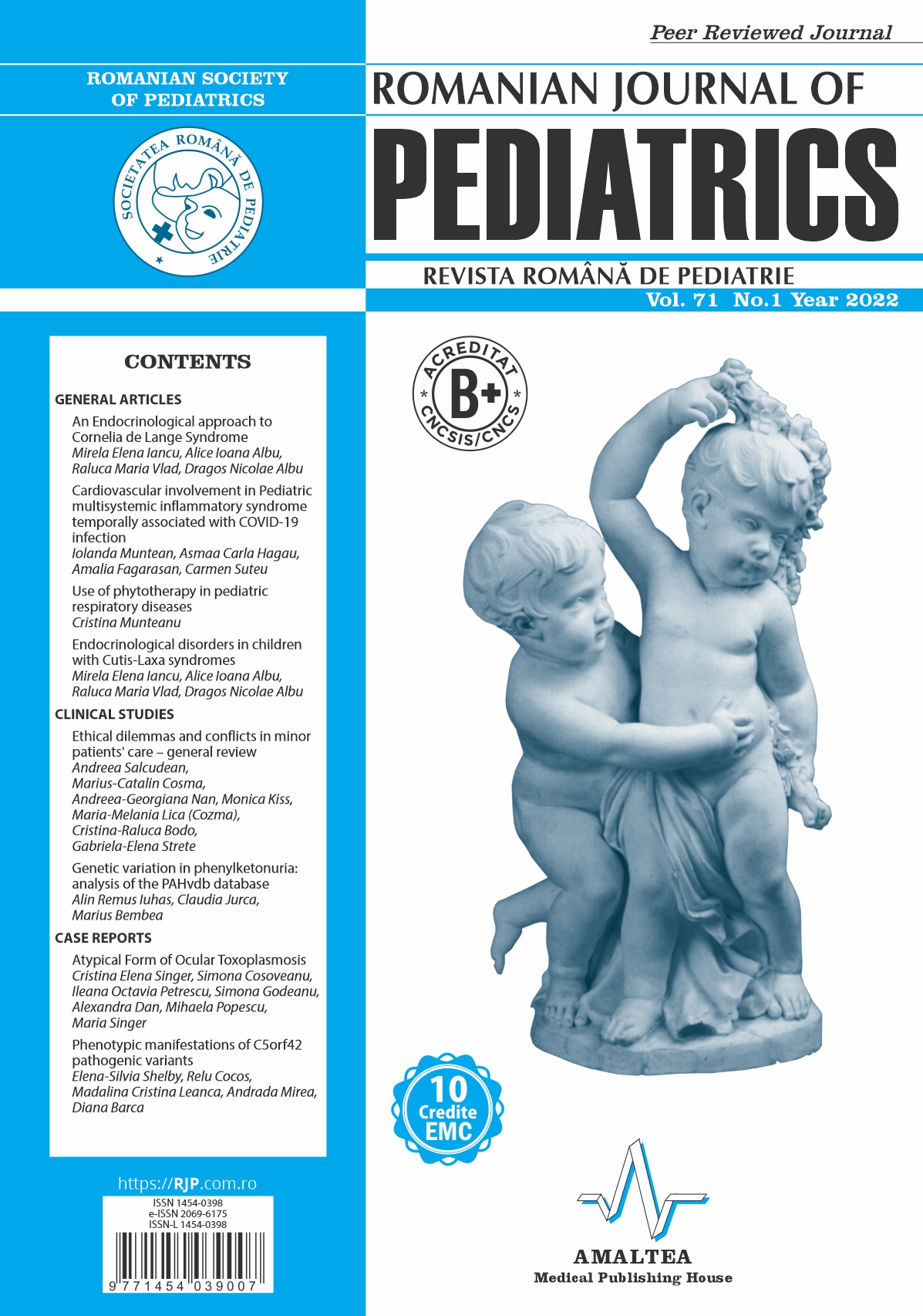 Romanian Journal of Pediatrics | Volume LXXI, No. 1, Year 2022
