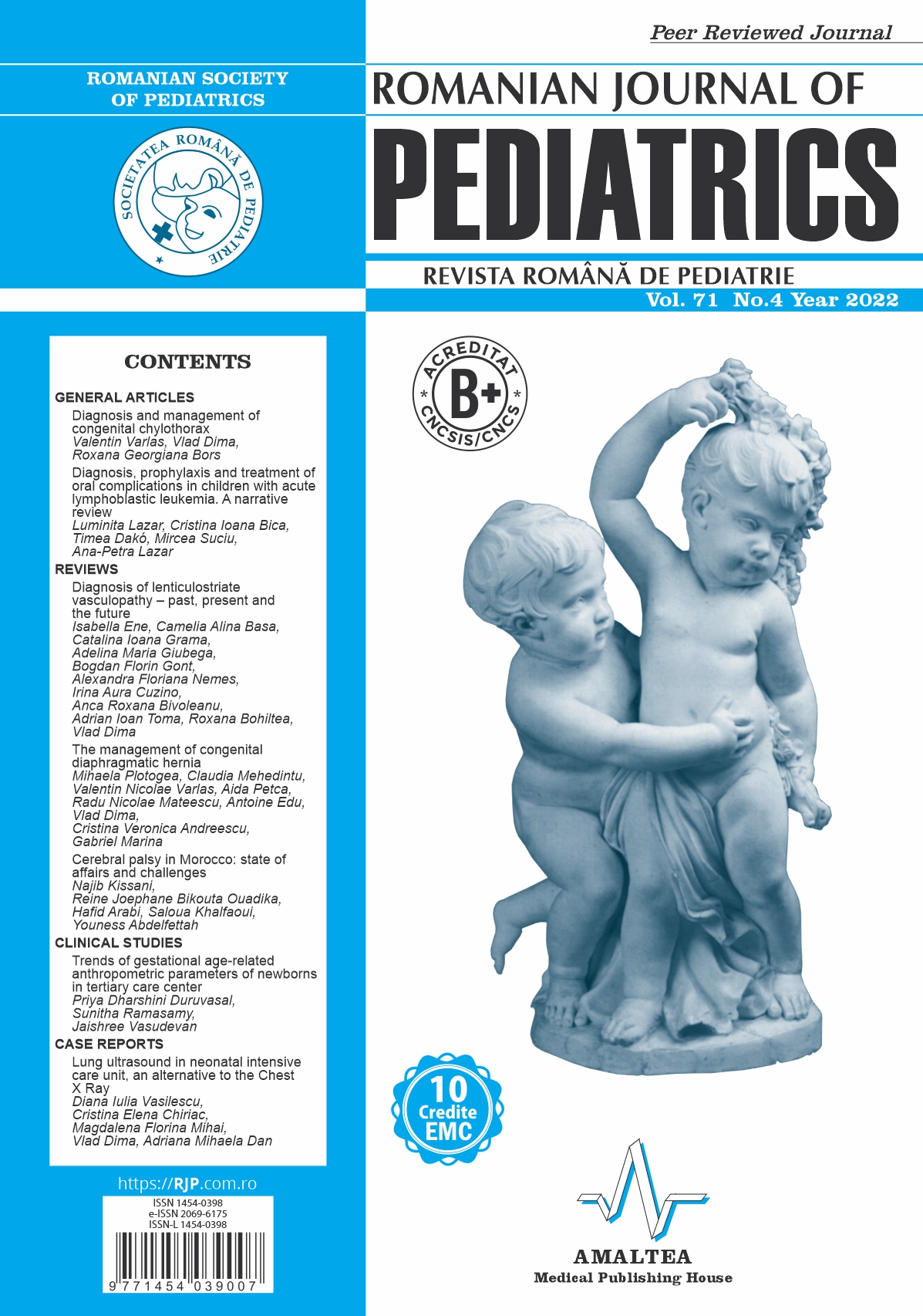 Romanian Journal of Pediatrics | Volume 71, No. 4, Year 2022