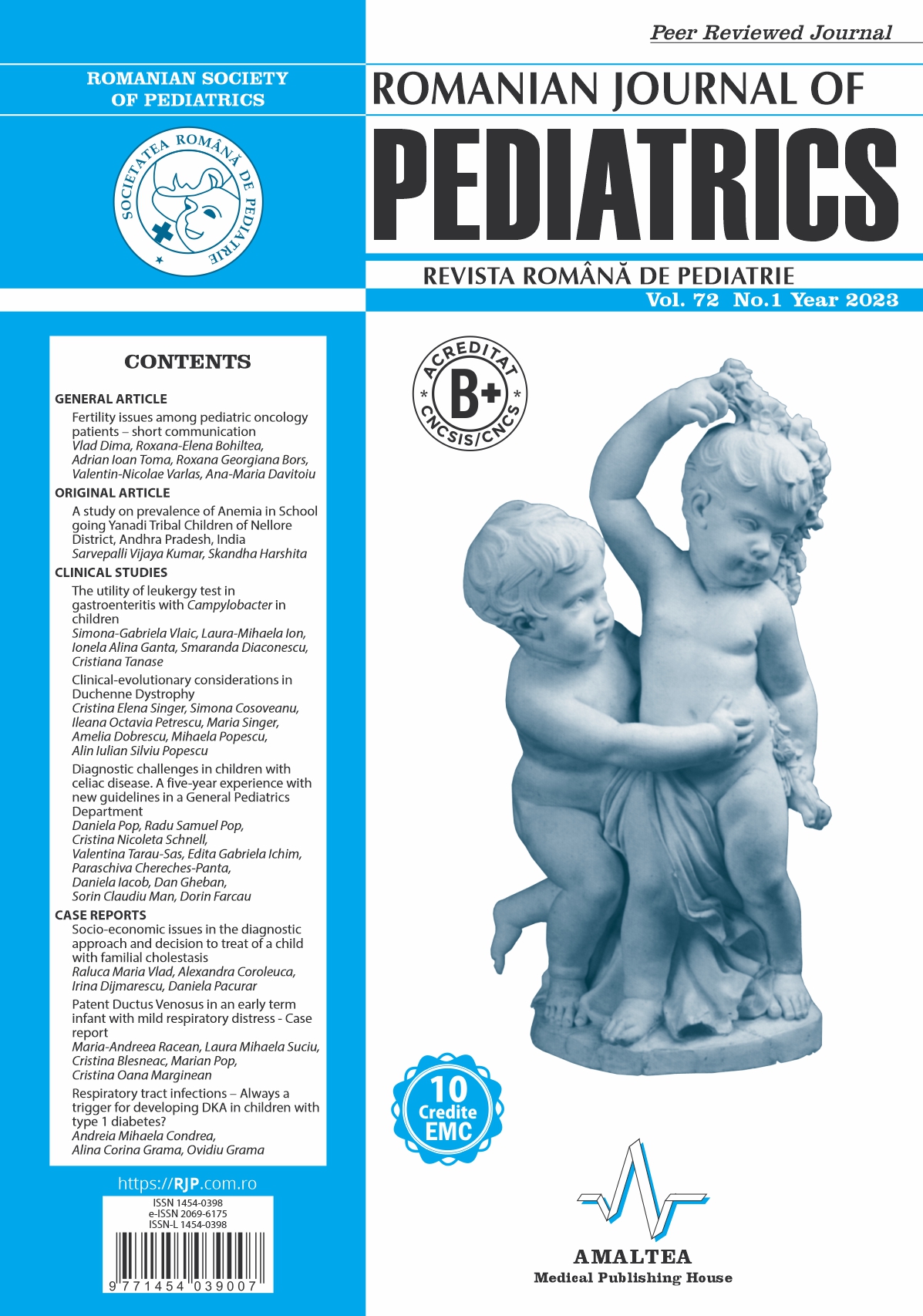 Romanian Journal of Pediatrics | Volume 72, No. 1, Year 2023